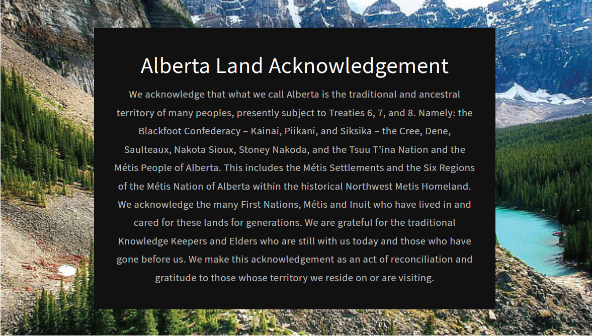 Alberta Land Acknowledgement