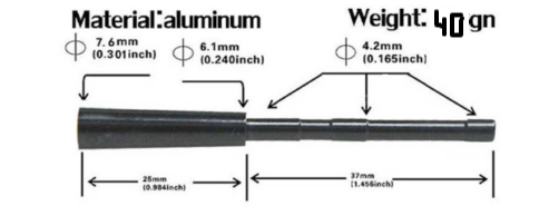 Arrow Insert - Halfsert for 4.2mm (0.166) Micro-Diameter Shafts