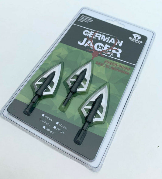 Bearpaw Jager 2 Blade FIXED Broadheads (3 Pack)