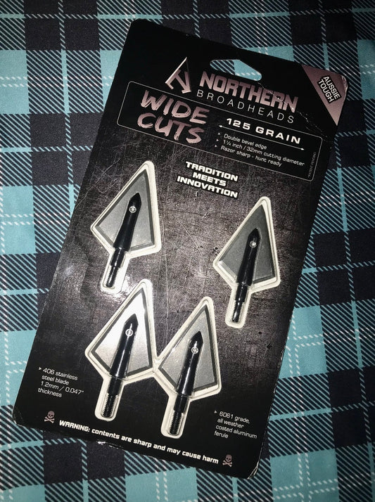 Northern Broadheads Wide Cuts 2 Blade Broadheads 125 grains (4 Pack)